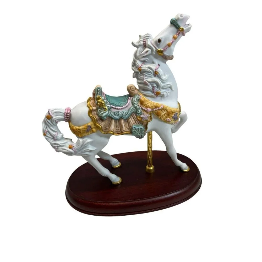 NEW LENOX The Seaside Horse Fine Porcelain Figurine 24K Gold Trim 1993 White